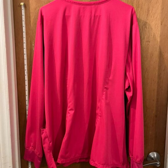 Size 4X - HH Works - Pink Snap Up Scrub Jacket - Picture 6 of 7